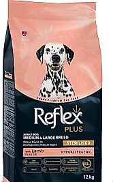 Reflex Plus Kuzu Etli 12 kg Orta ve Büyük Irk Kısırlaştırılmış Yetişkin Köpek Maması