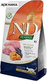 N&D Pumpkin Balkabaklı Kuzu Etli ve Yaban Mersinli Kısırlaştırılmış Kedi Maması 5 kg