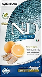 N&D Ocean Ringa Balıklı ve Portakallı Kısırlaştırılmış Yetişkin Kedi Maması 1.5 kg