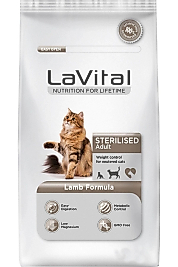 LaVital Kuzu Etli Kısırlaştırılmış Yetişkin Kedi Maması 12 kg