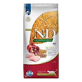 N&D Düşük Tahıllı Tavuklu ve Narlı Kısırlaştırılmış Yetişkin Kedi Maması 10 kg