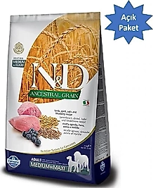 N&D Ancestral Grain Düşük Tahıllı Medium&Maxi Kuzu Etli Yaban Mersinli Yetişkin Köpek Maması 5 kg