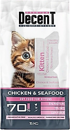 Decent Kitten Tavuklu ve Balıklı 15 kg Yavru Kedi Maması