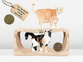 Felidae Oluklu Mukavva, Kedi Tırmalama Kanepesi – Yatay Tırmalama CS8 - X-Large (Light Wood)