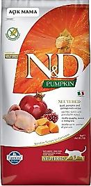 N&D Pumpkin Bıldırcınlı Balkabaklı ve Narlı Kısırlaştırılmış Yetişkin Kedi Maması 1.5 kg