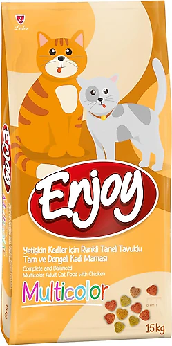 Enjoy Renkli Taneli Tavuklu 15 kg Yetişkin Kedi Maması